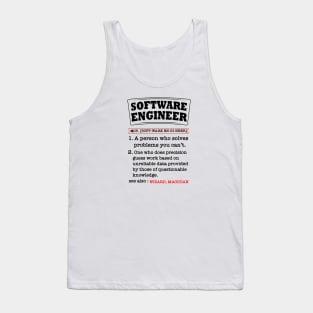 Software Engineer Funny Dictionary Definition Tank Top